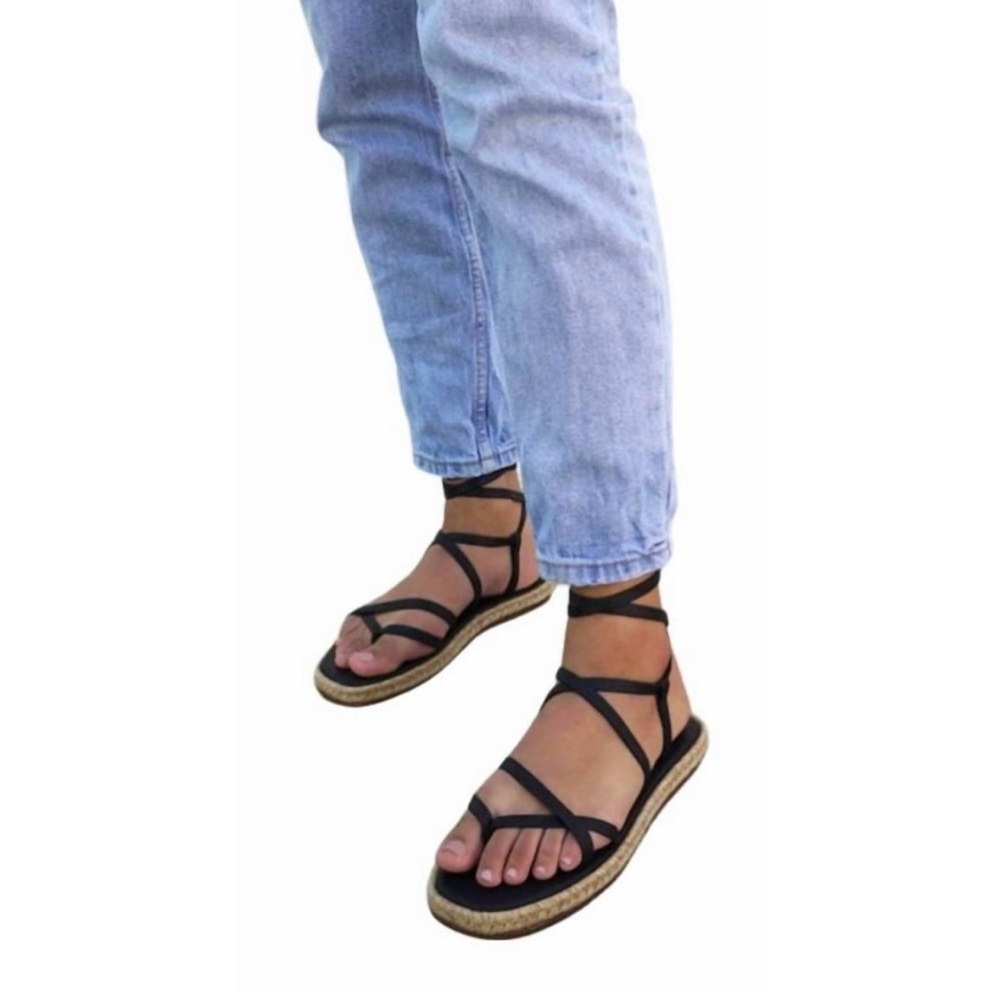 NEW Kaanas Kulang Ankle Wrap Espadrille in Black - sold out at Revolve